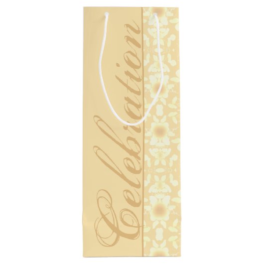 White en Cream Floral Wijn Cadeautas (Achterkant)