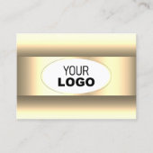 White en Cream Ombre Logo Light Gold Decor Border Visitekaartje (Voorkant)