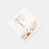 White en Cream Rustic Boho Wedding Servet (Hoek)