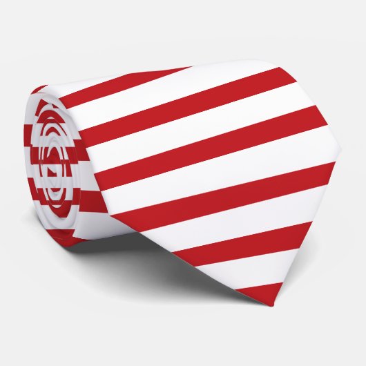 White en Crimson Horizontal-Striped Stropdas (Opgerold)