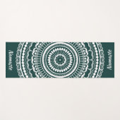 White en Dark Blauwgroen Mehndi Henna Mandala Yogamat (Voorkant (horizontaal))