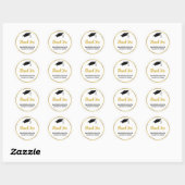 White en Faux Gold Afstuderen Hartelijk dank Ronde Sticker (Vel)