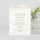 White en Faux Gold Glitter Kaart (Staand voorkant)