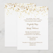 White en Faux Gold Glitter Kaart (Voorkant / Achterkant)