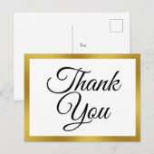 White en Faux Gold Hartelijk dank Briefkaart (Voorkant / Achterkant)