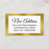 White en Faux Gold Nieuw Adres Invoegen Informatiekaartje (Voorkant)