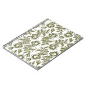 White en Faux Gold Roos Pattern Notitieboek (Linkerzijde)