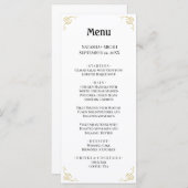 White en Faux Gold Simple Elegant Menu (Voorkant / Achterkant)