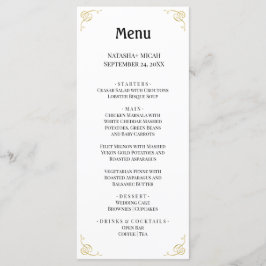 White en Faux Gold Simple Elegant Menu