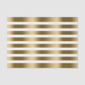 White en Faux Gold Stripes patroon Tissuepapier (Voorkant)