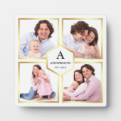 White en Gold 4 Afbeeldingen Familie Foto Collage Fotoplaat (Voorkant)