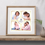 White en Gold 4 Afbeeldingen Familie Foto Collage Poster<br><div class="desc">Upload uw favoriete foto's om uw eigen unieke persoonlijke foto-cadeau voor uw eigen keepasje te maken.</div>