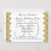 White en Gold 50th Birthday Party White Kaart (Voorkant)
