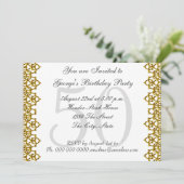 White en Gold 50th Birthday Party White Kaart (Staand voorkant)