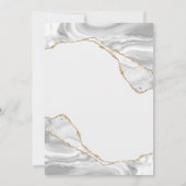 White en Gold Agate Marble Bridal Invitation Kaart (Achterkant)