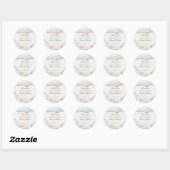 White en Gold Agate Marble Hartelijk dank Ronde Sticker (Vel)