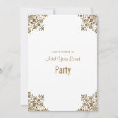 White en Gold All Occasion Party Invitation Kaart (Voorkant)
