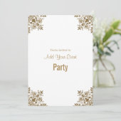 White en Gold All Occasion Party Invitation Kaart (Staand voorkant)