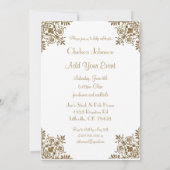 White en Gold All Occasion Party Invitation Kaart (Achterkant)