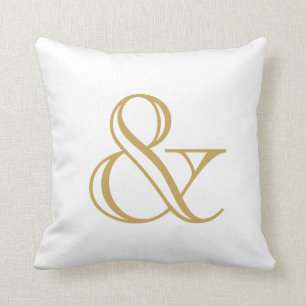 White en Gold Ampersand Kussen