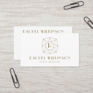 White en Gold Art Dec Gem Social Media Monogram Visitekaartje