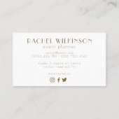 White en Gold Art Dec Gem Social Media Monogram Visitekaartje (Achterkant)