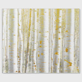 White en Gold Birch Trees Cadeaupapier (Vlak)
