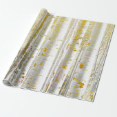 White en Gold Birch Trees Cadeaupapier (Uitgerold)