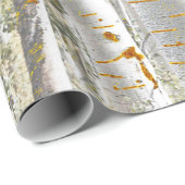 White en Gold Birch Trees Cadeaupapier (Rol Hoek)