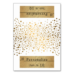 White en Gold Chevron en Confetti   Kaarten plaats