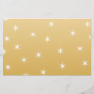 White en Gold Color Star-patroon Briefpapier