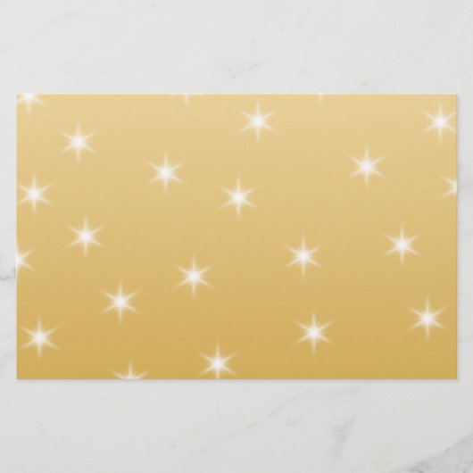 White en Gold Color Star-patroon Briefpapier (Voorkant)