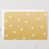 White en Gold Color Star-patroon Briefpapier (Voorkant / Achterkant)
