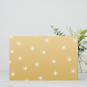 White en Gold Color Star-patroon Briefpapier (Staand voorkant)