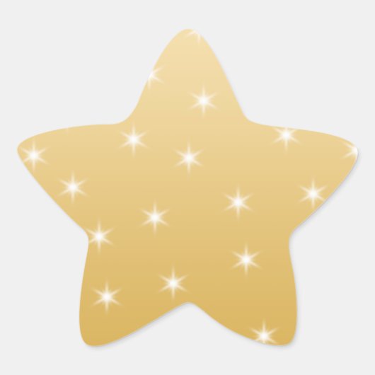 White en Gold Color Star-patroon Ster Sticker (Voorkant)