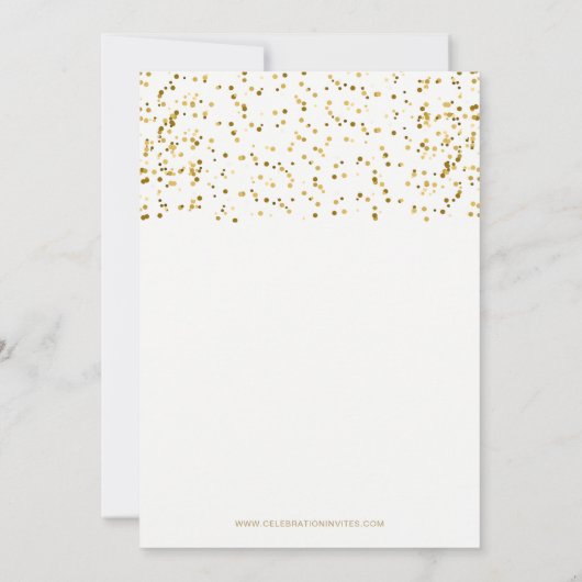 White en Gold confetti Moderne feestdag Kaart (Achterkant)