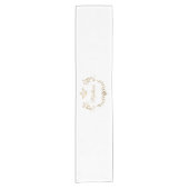 White en Gold Crown Crest Personalized Korte Tafelloper (Voorkant)
