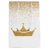 White en Gold Crown Gift Bag Medium Cadeauzakje (Achterkant)