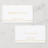 White en Gold Elegant Visitekaartje (Voorkant / Achterkant)