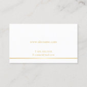 White en Gold Elegant Visitekaartje (Achterkant)