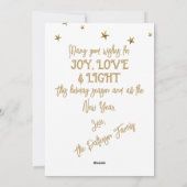 White en Gold Family Custom 1 Fotokerstmis Feestdagenkaart (Achterkant)