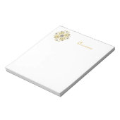 White en Gold Faux Diamond Notitieblok (Linkerzijde)