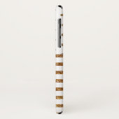 White en Gold Faux Glitter iPhone X Hoesje (Achterkant/links)