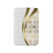 White en Gold Floral Damaskers 2 Badmat (Voorkant Verticaal)