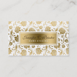 White en Gold Floral Damaskers 2 Visitekaartje