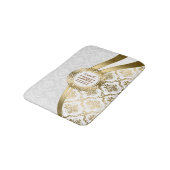 White en Gold Floral Damaskers Badmat (Gekanteld)