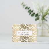 White en Gold Floral Damaskers Visitekaartje (Staand voorkant)