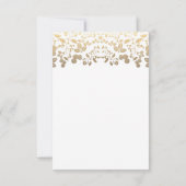 White en Gold Floral Vintage Wedding RSVP (Achterkant)