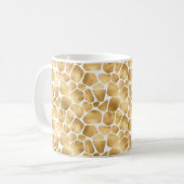 White en Gold Giraffe Print Koffiemok (Voorkant links)