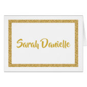 White en Gold Glitter Hartelijk dank (Voorkant Horizontaal)